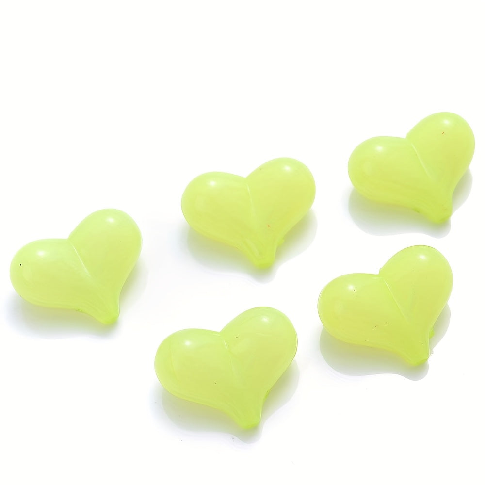 20PCS 17×21mm Multicolor Acrylic Heart Spacer Beads