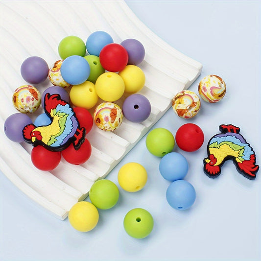 Rooster Theme Silicone Beads