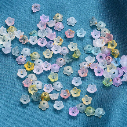 Vintage Bell Flower Base and Glass Bead Set