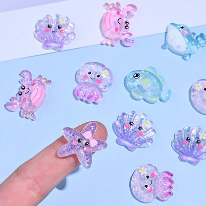 Colorful Ocean Series Resin Flatback Appliques