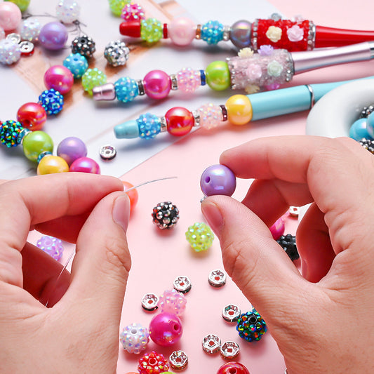 100PCS Random Color Duck Keychain & Bead Set