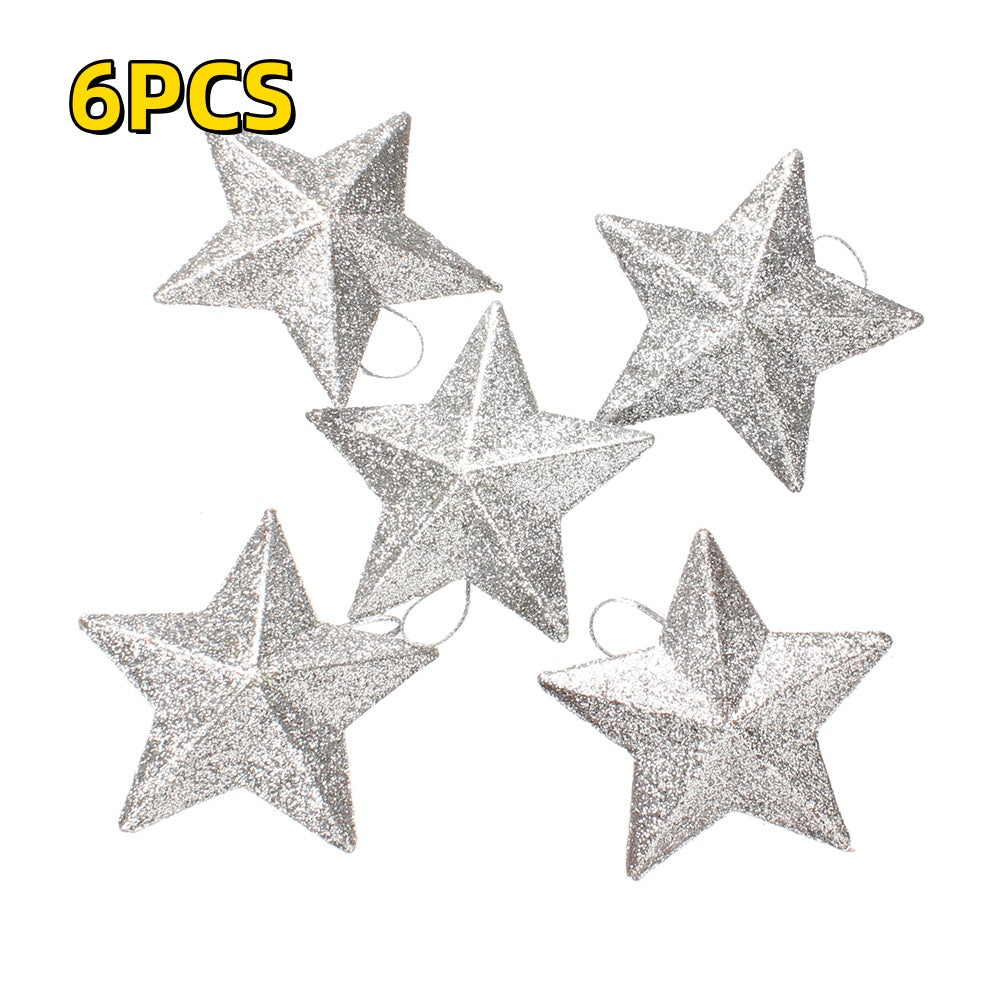 6-Piece Random Shiny Christmas Star Decorations