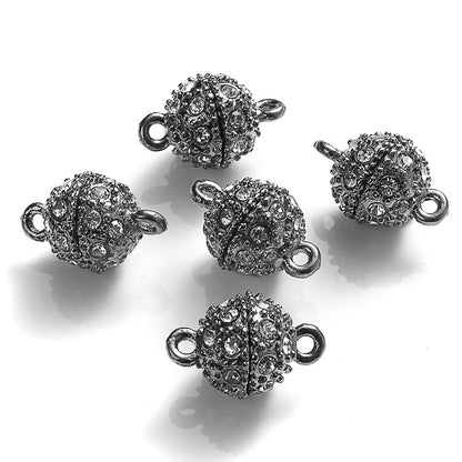 5 Pairs 14×8mm Rhinestone Magnetic Jewelry Clasps