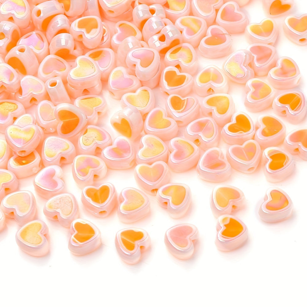 Shiny Heart Acrylic Spacer Beads