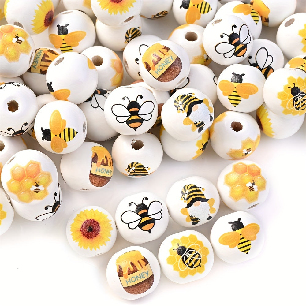 Bee Theme Wooden Beads