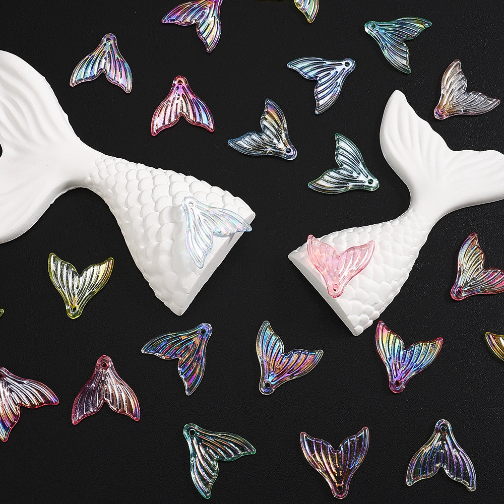 Clear Shiny Fishtail Acrylic Pendants
