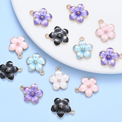 Enamel Hibiscus Flower Charms