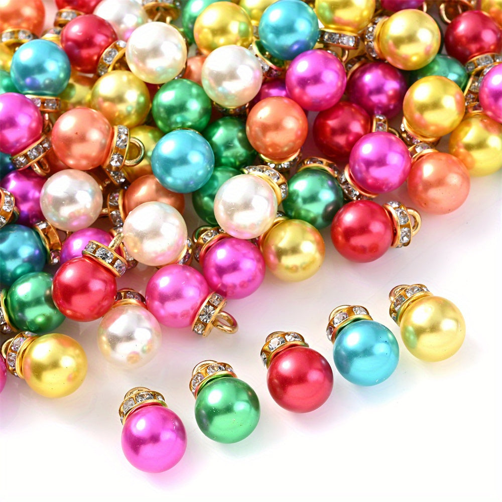 Rhinestone Imitation Pearl Charms