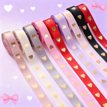 1 Roll 5 Yards Peach Heart Hot Stamping Ribbon