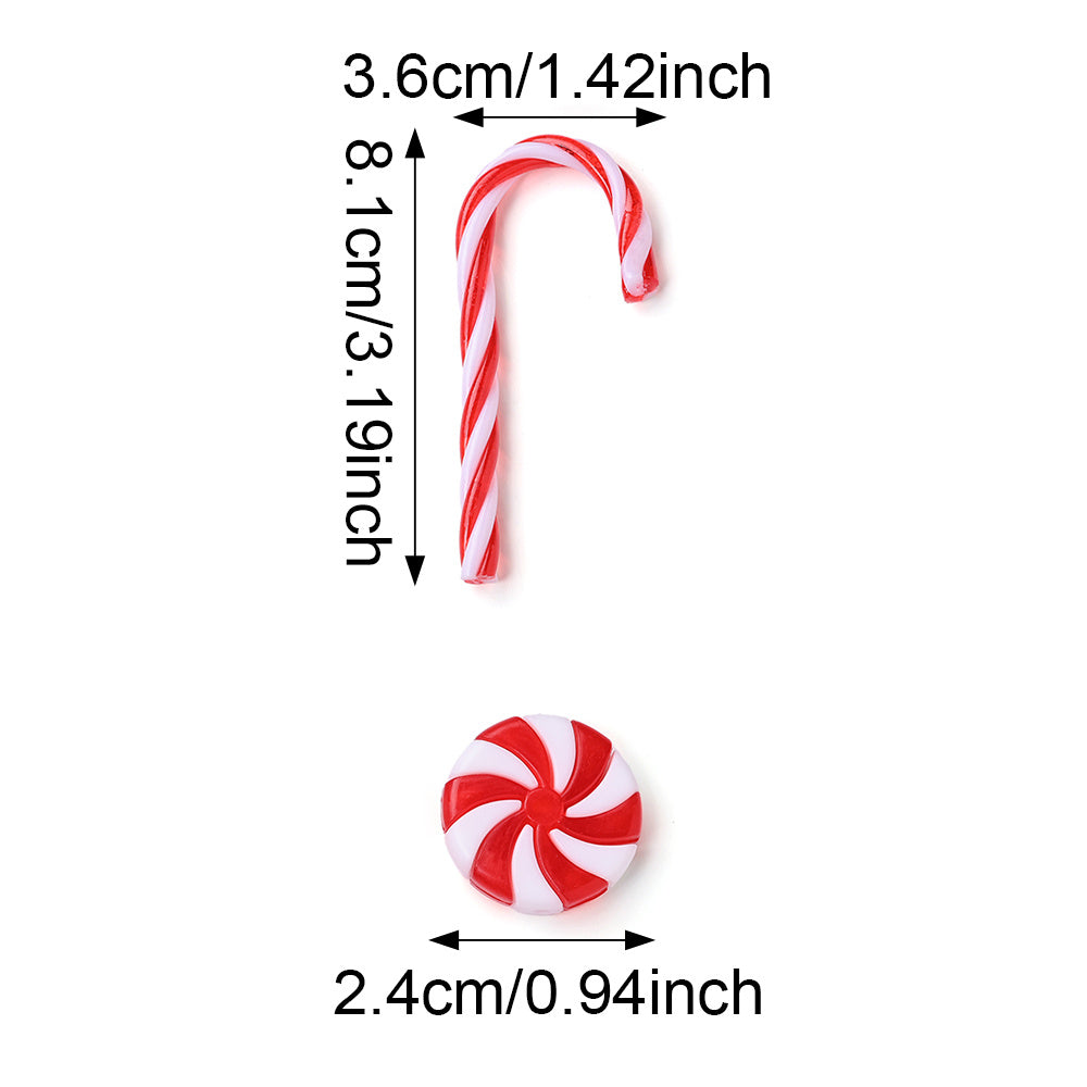 Acrylic Candy Cane Christmas Pendant Charms