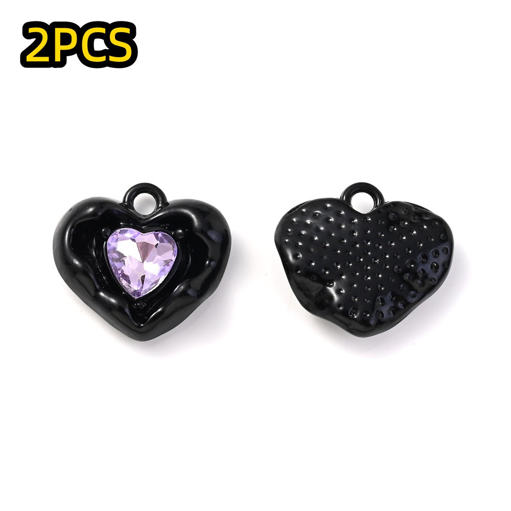 Heart Rhinestone Pendant Set