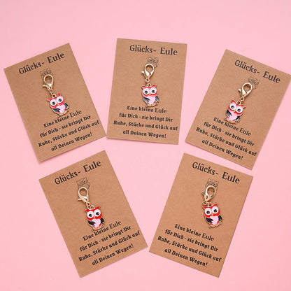 Red Enamel Owl Keychains