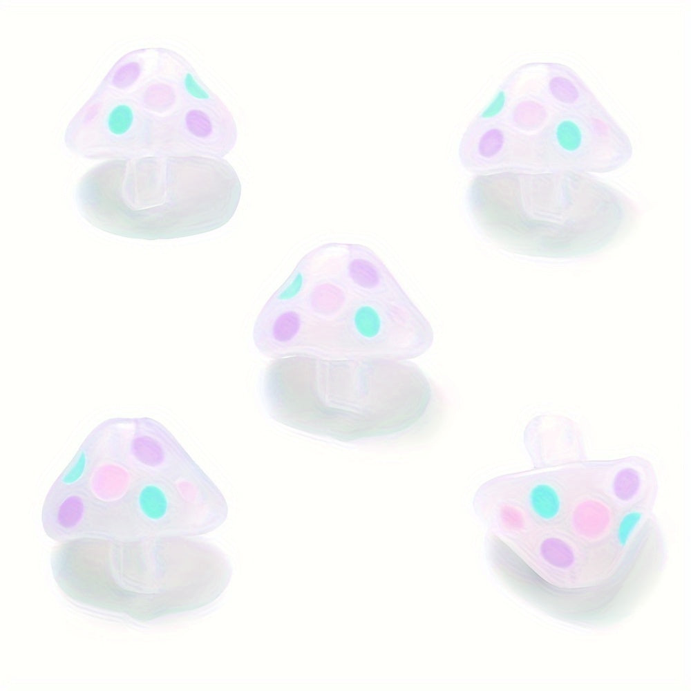 5PCS 17×19mm Luminous Mushroom Acrylic Bead Set