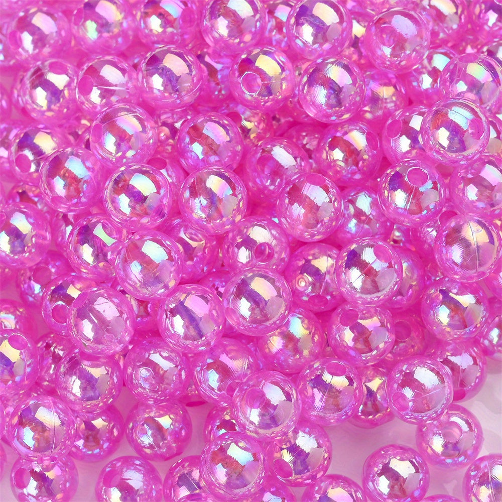 8 mm Colorful Clear Acrylic Beads