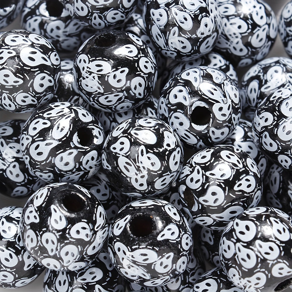 10PCS 16mm Multistyle Patterned Wooden Bead Set