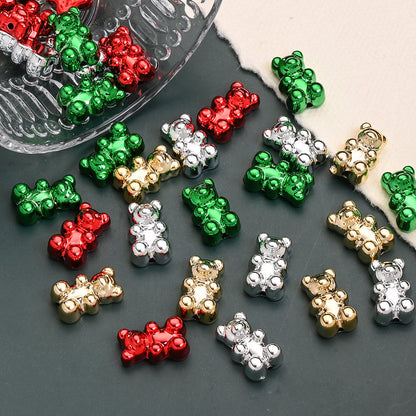 10PCS Christmas Bear Acrylic Bead Set