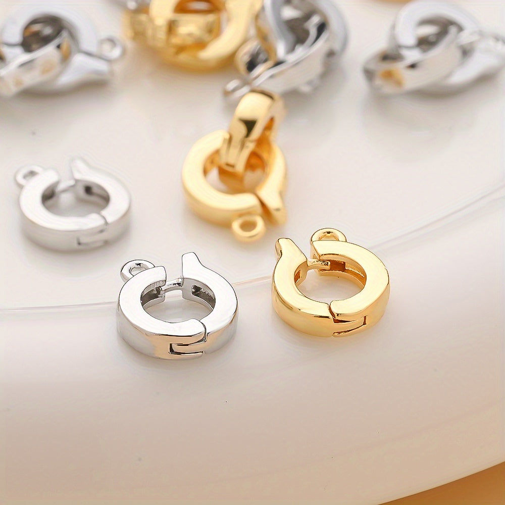 1 Pair 8mm Gold & Silver Copper Jewelry Clasps