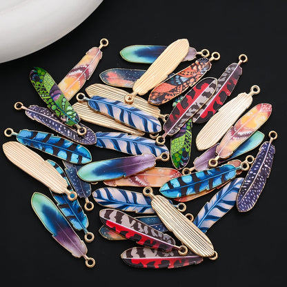 Bohemian Feather Alloy Pendant Charms