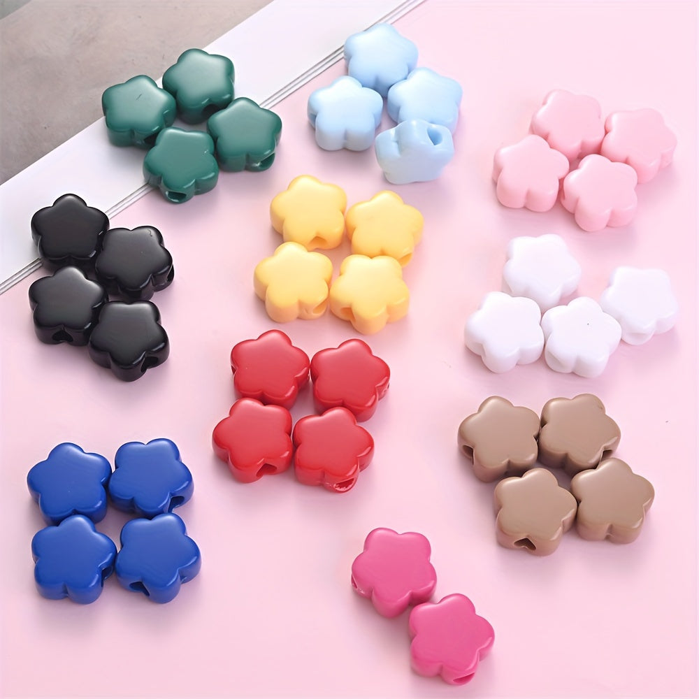 30PCS 14×15mm Multicolor Plum Blossom Acrylic Bead Set
