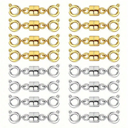 16-Piece Gold & Silver Magnetic Jewelry Clasps