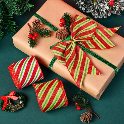 6x6.3 cm Red, Green and White Christmas Webbing