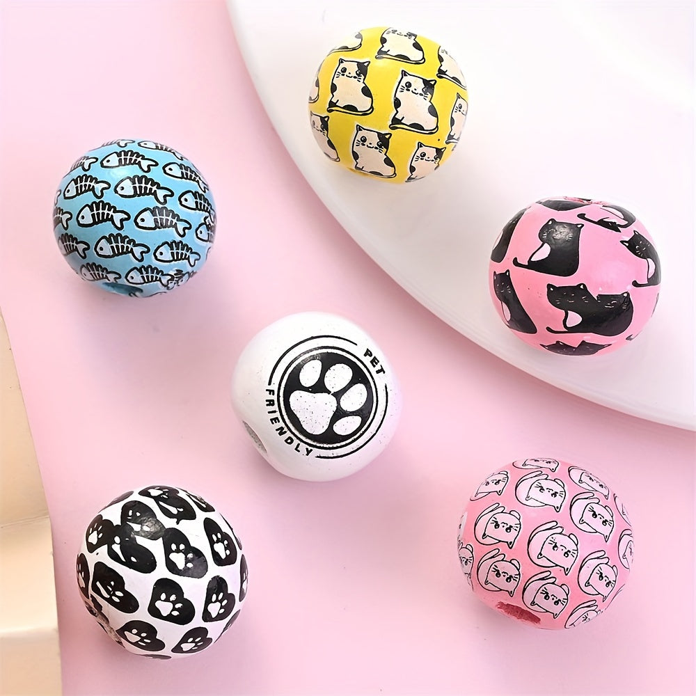 Colorful Round Wooden Beads