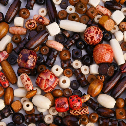 Vintage Wooden Beads Set