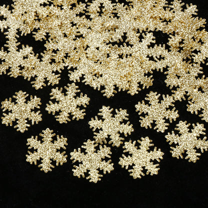 Gold & White Snowflake Polyester Decorations