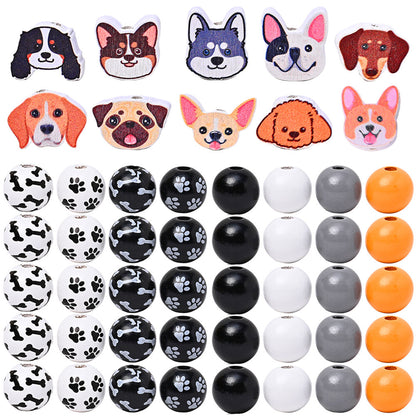Marine-Themed Wooden Beads