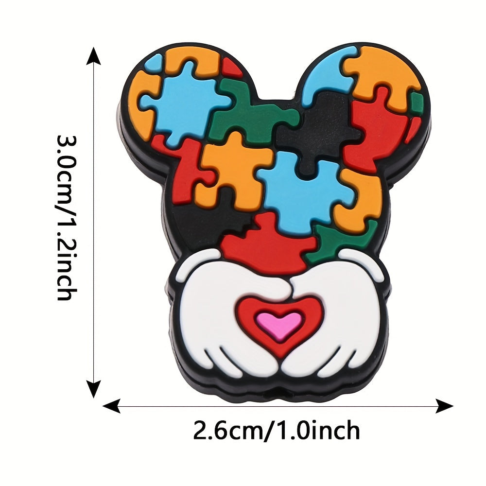 Puzzle Theme Silicone Beads