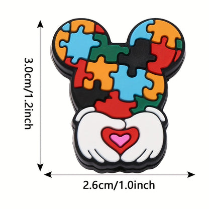 Puzzle Theme Silicone Beads