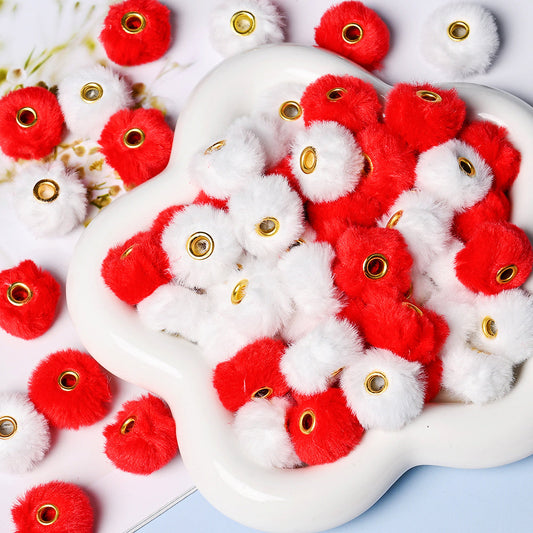 Red Plush Iron Beads
