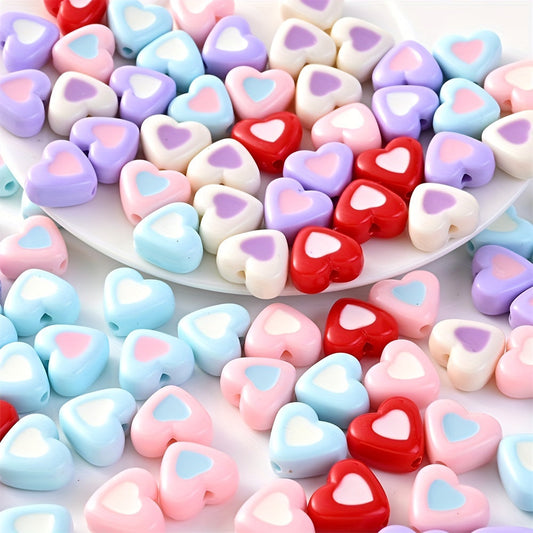 Double Heart Acrylic Beads