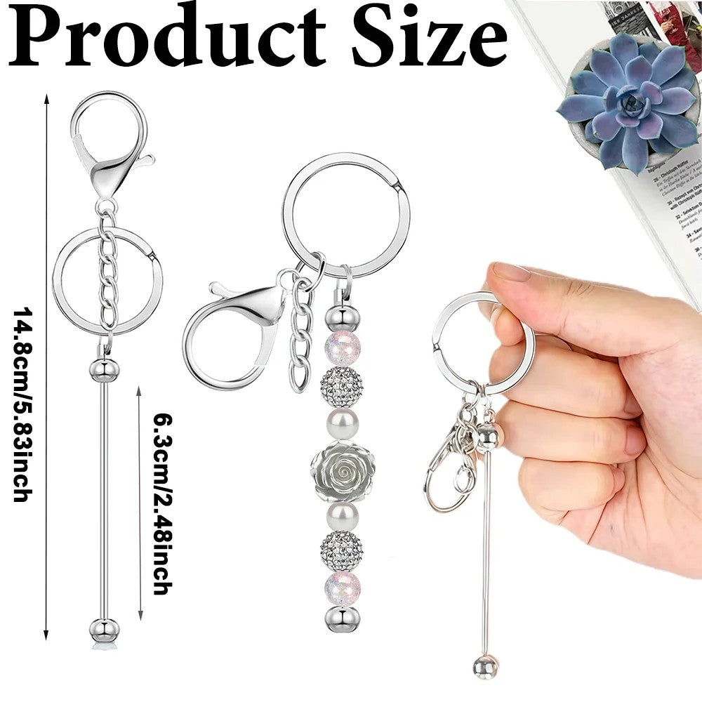 Golden Beadable Keychain Findings with Lobster Clasps