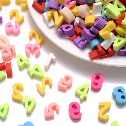 Mixed Color Polymer Clay Letter Beads