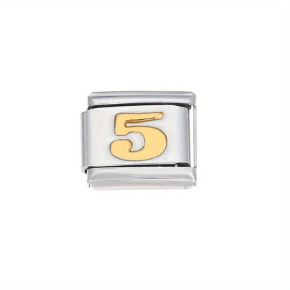 Golden Arabic Numeral Bracelet Module