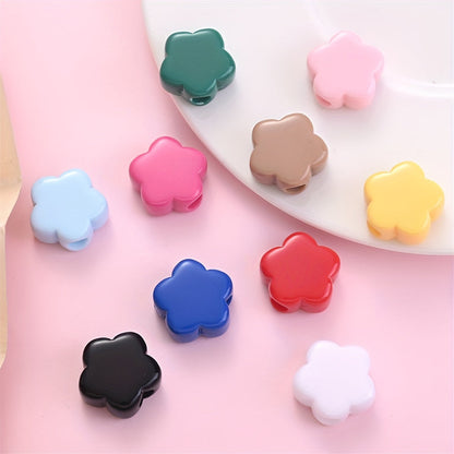 30PCS 14×15mm Multicolor Plum Blossom Acrylic Bead Set