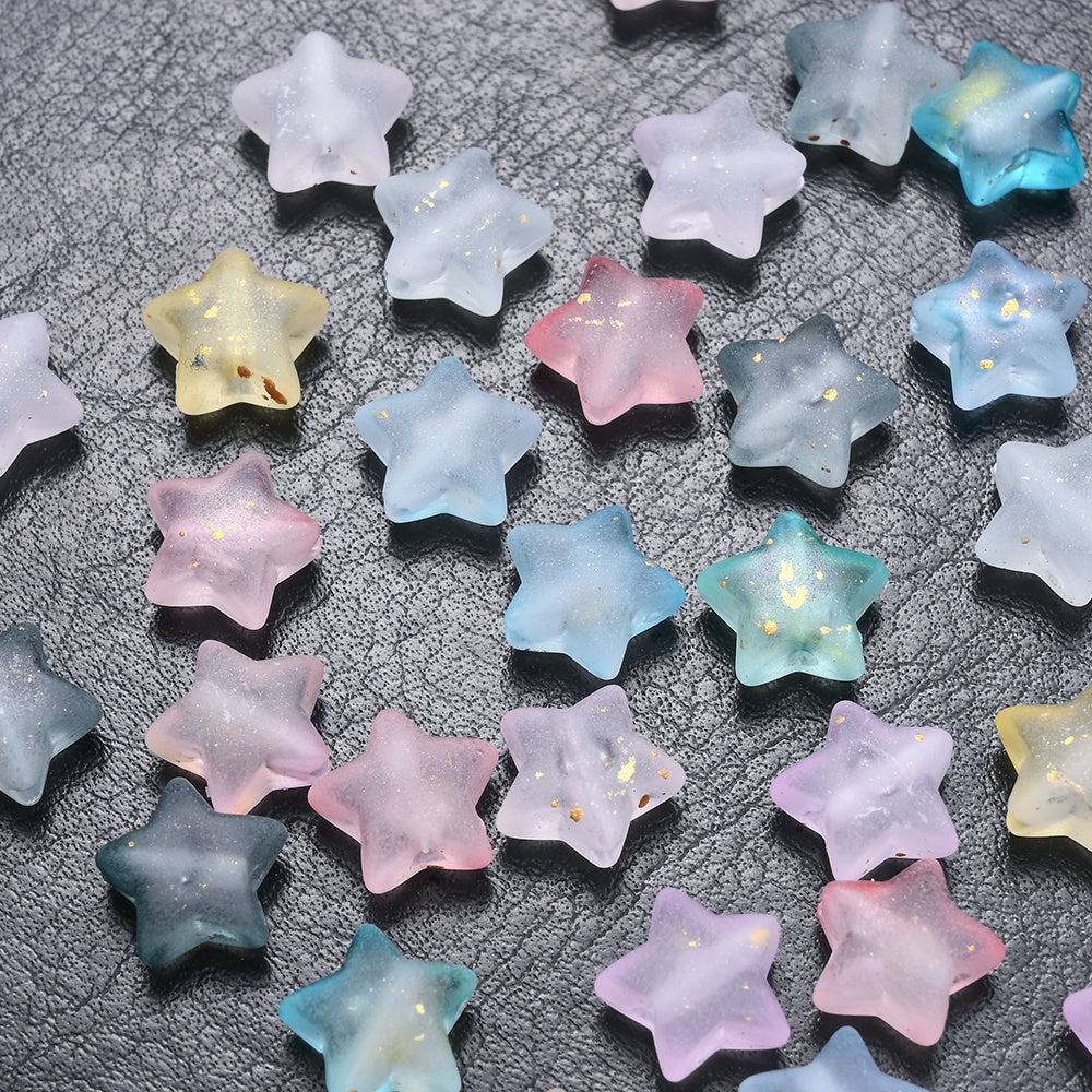 9 mm Gradient Matte Star Acrylic Beads
