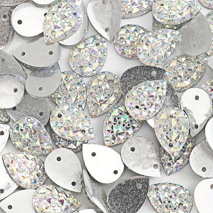 White Droplet Shape Resin Patches