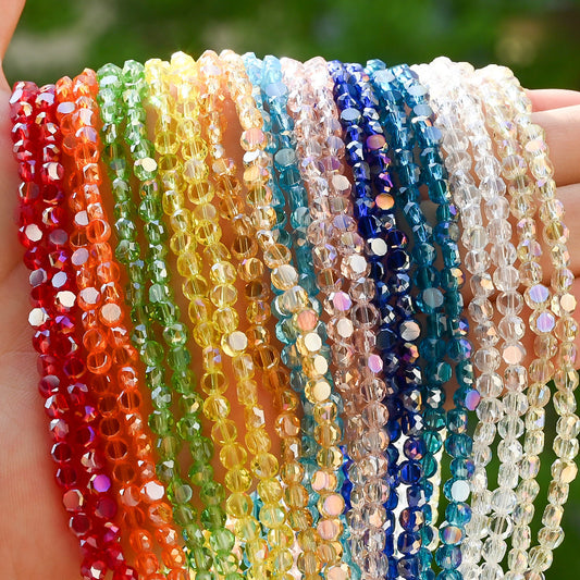 Multicolor Faceted Glass Beads