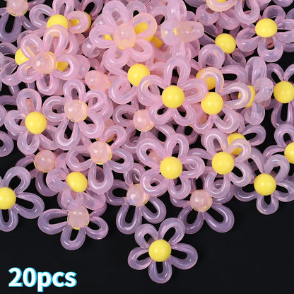 Macaron Color Flower Acrylic Beads