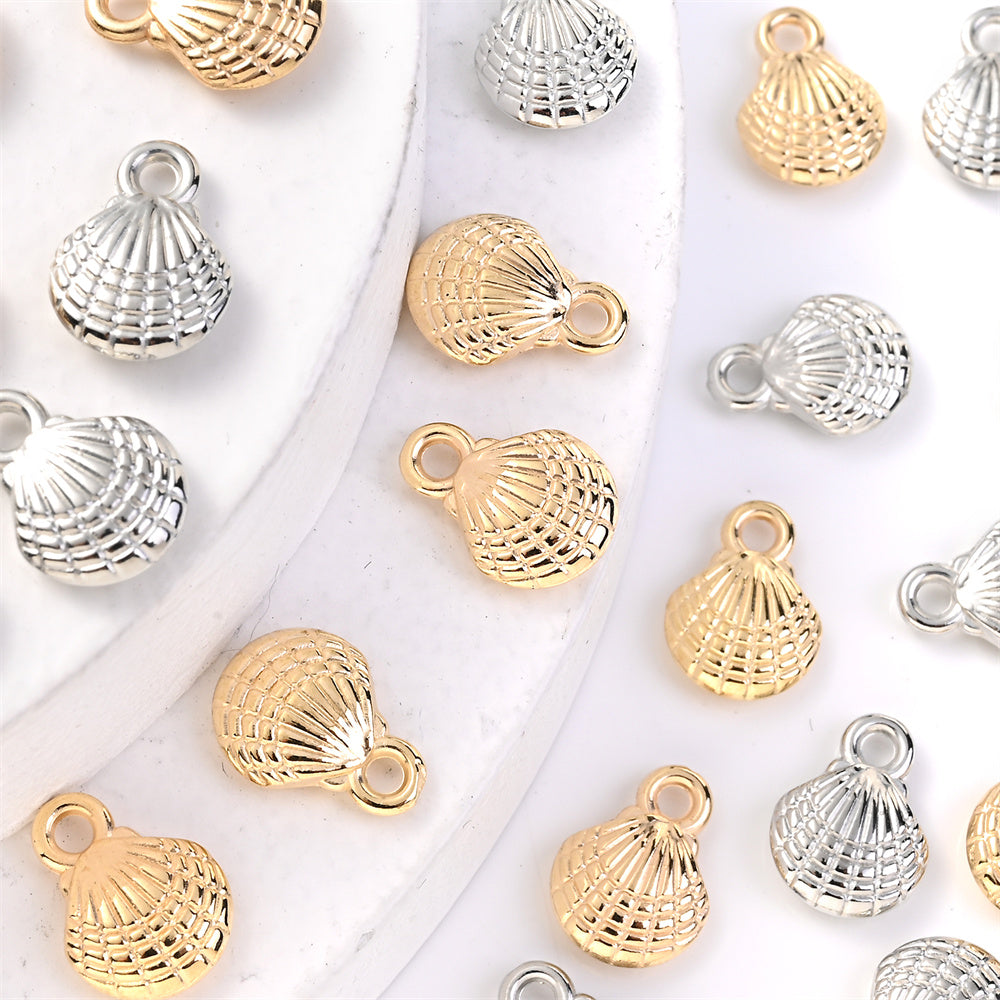 Gold and Silver CCB Shell Pendant Beads