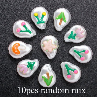 10PCS Water Drop Double-Sided Imitation Pearl Bead Set