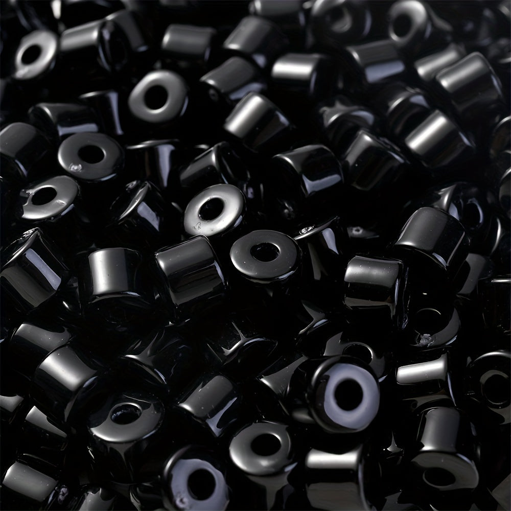 Cream Acrylic Tube Spacer Beads