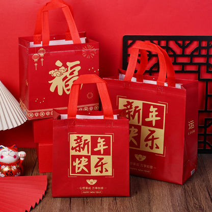 Red Non-Woven Tote Gift Bags