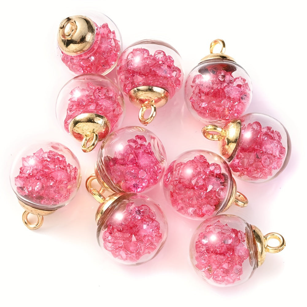 Rhinestone Glass Ball Pendants