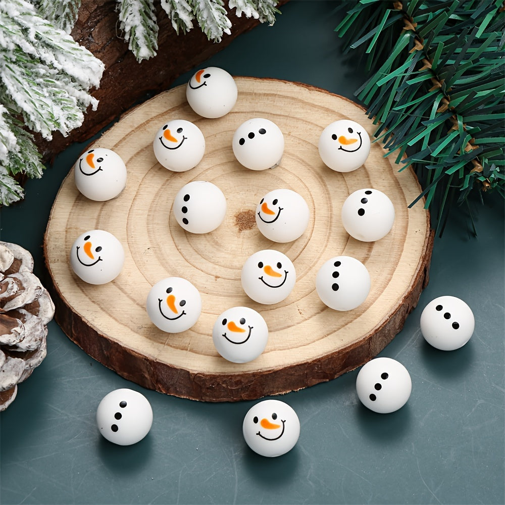Silicone Snowman Beads