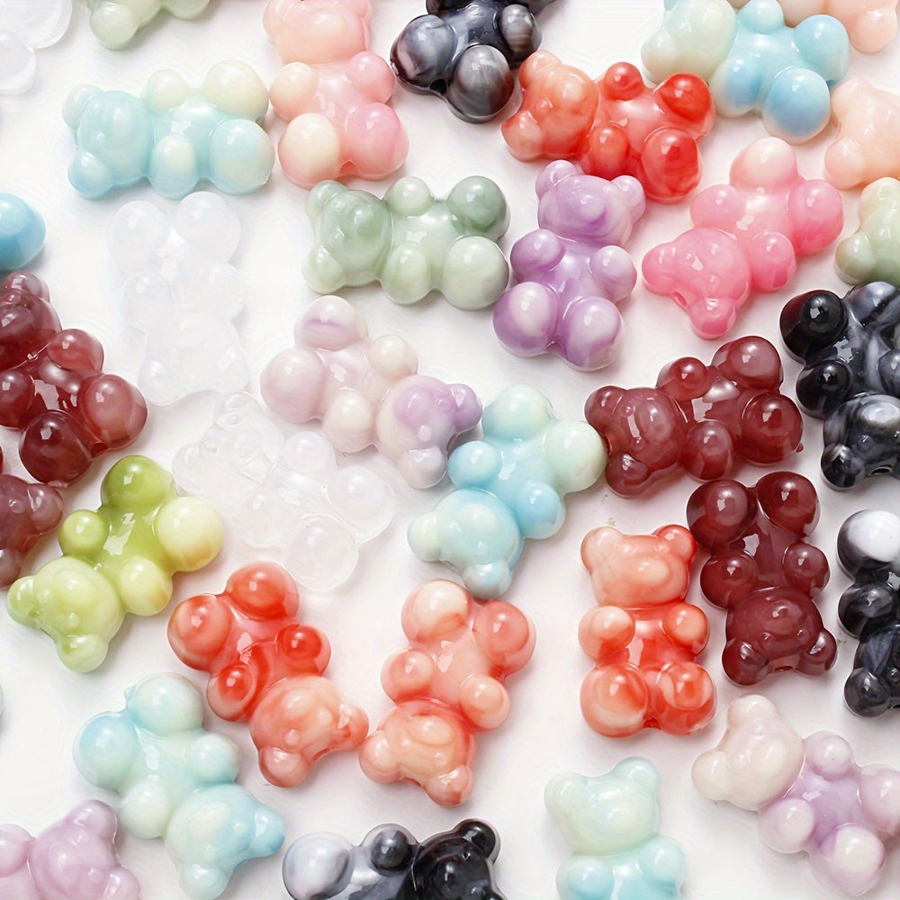 20PCS 12×19mm Two-Tone Bear Acrylic Bead Set