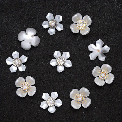 White Acrylic Petal Patch Beads