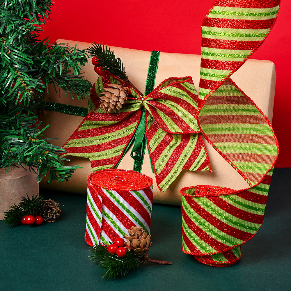 6x6.3 cm Red, Green and White Christmas Webbing